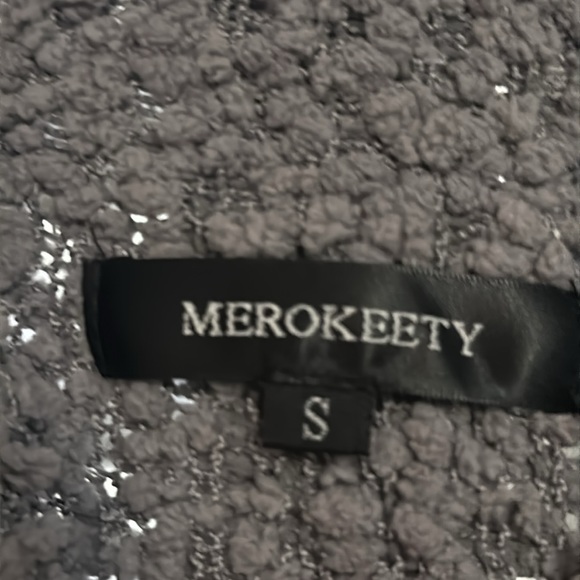 Merokeety women’s charcoal grey puffy sweater size small - Picture 3 of 5